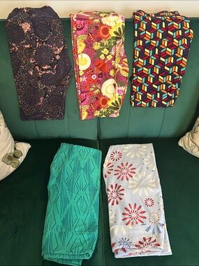 LuLaRoe Women's Mixed Print Leggings - Teal, Pink, Purple, Blue, Green